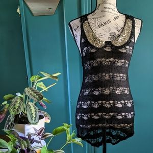 Ember Sheer Lace Peter Pan Collar Top